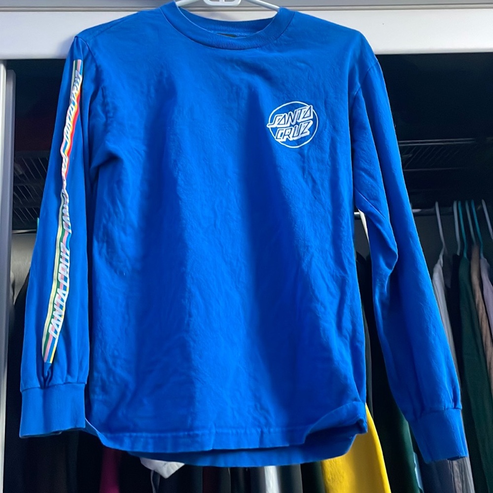 Santa Cruz Stripe Strip Blue Long Sleeve T-Shirt